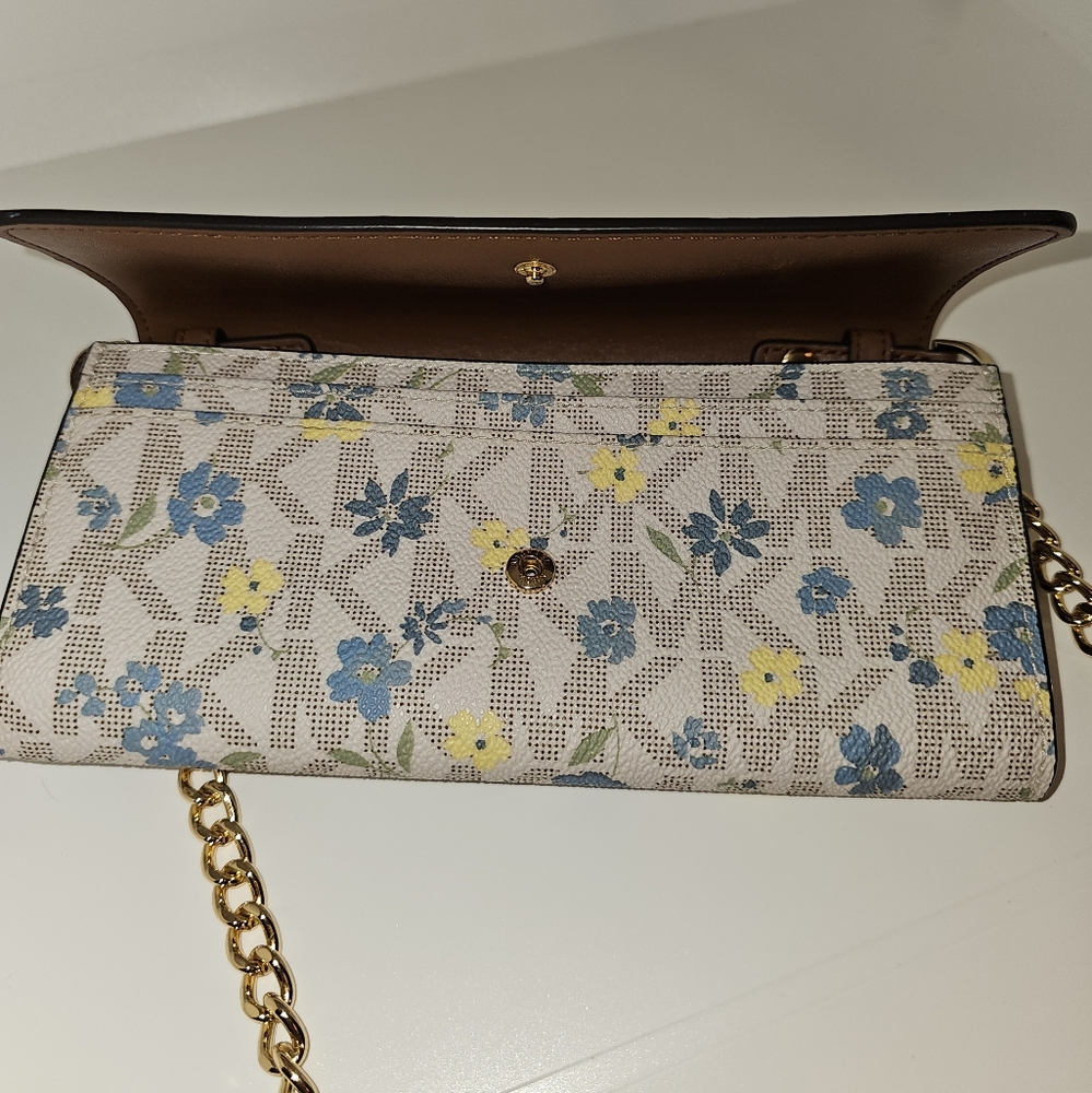 Michael Kors Brown and Floral Crossbody Bag EUC - Picture 2 of 8